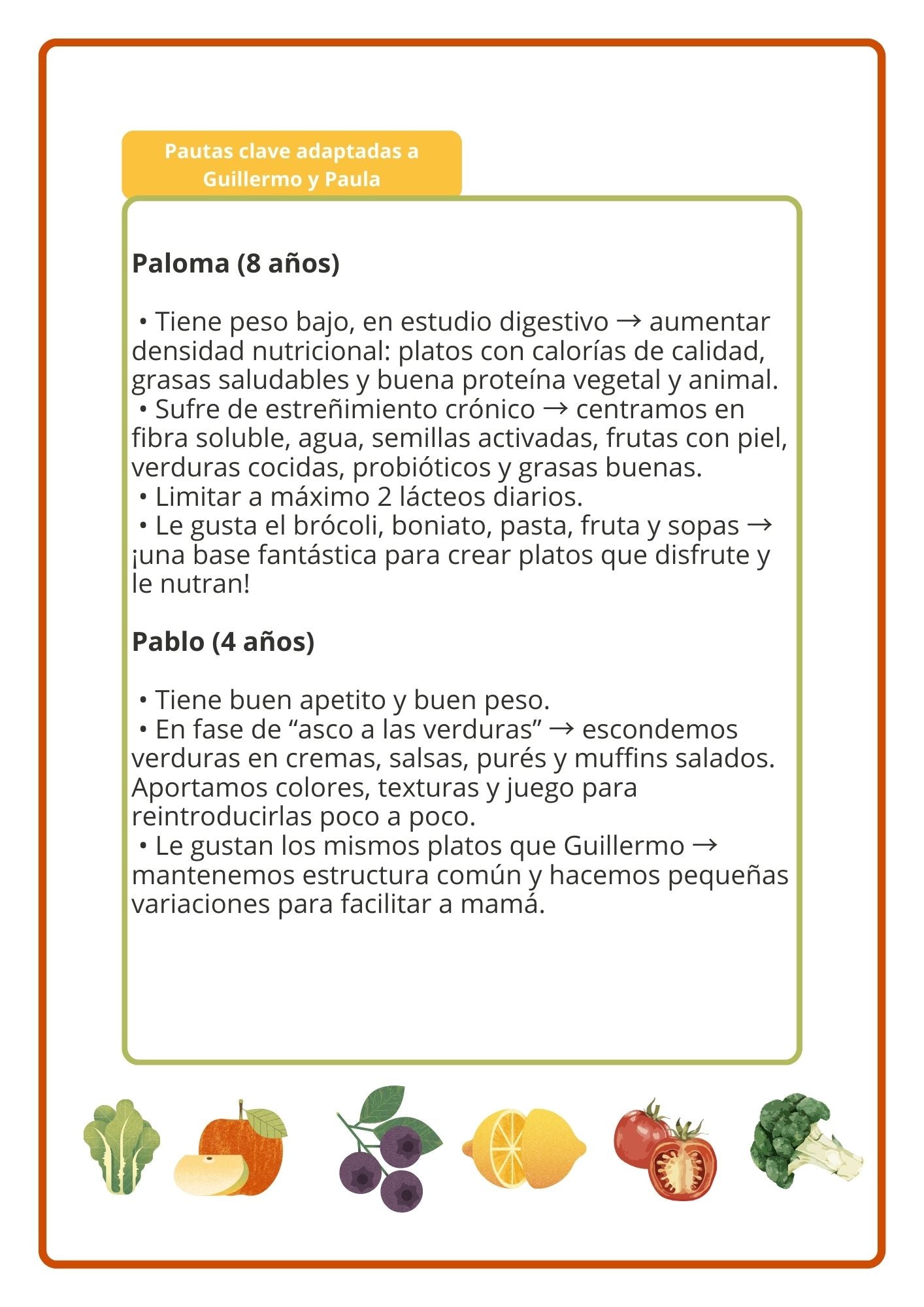 Menú semanal personalizado