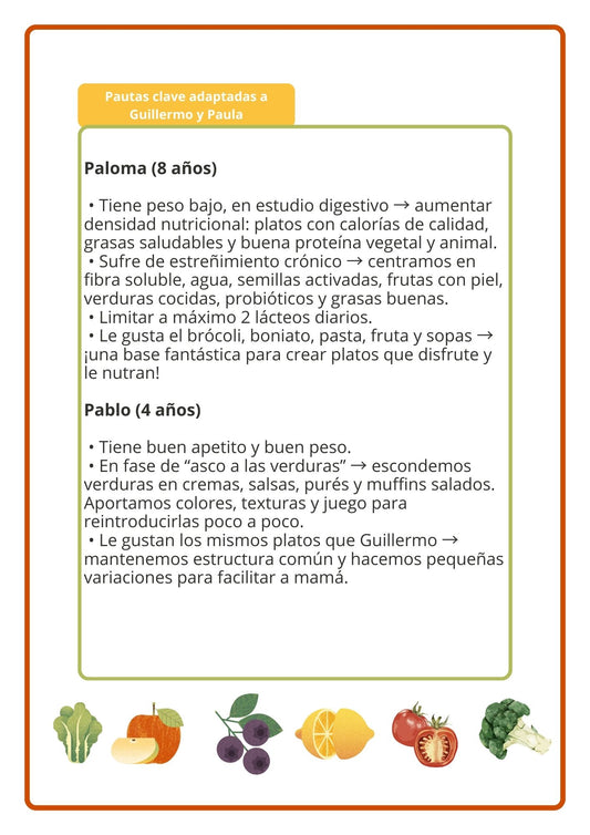 Menú semanal personalizado